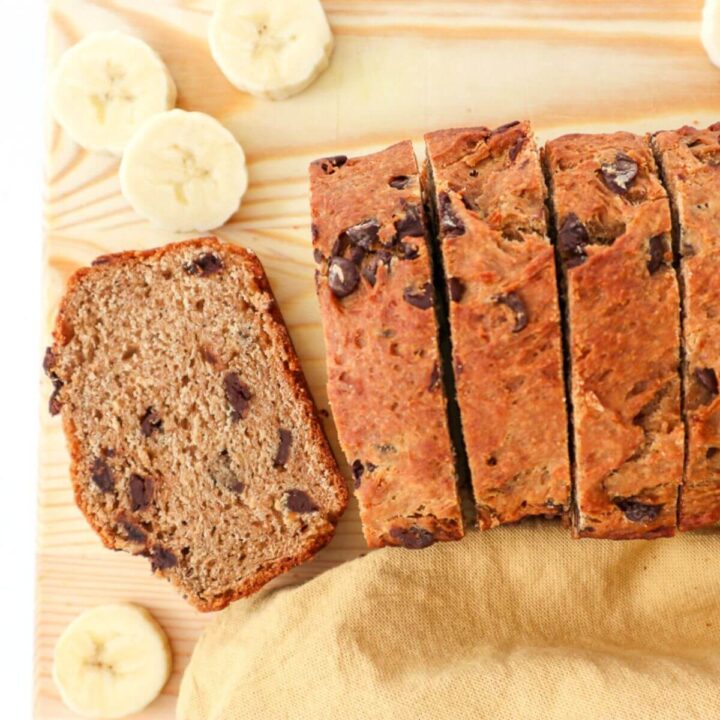 4 ingredient banana bread with chocolate chips